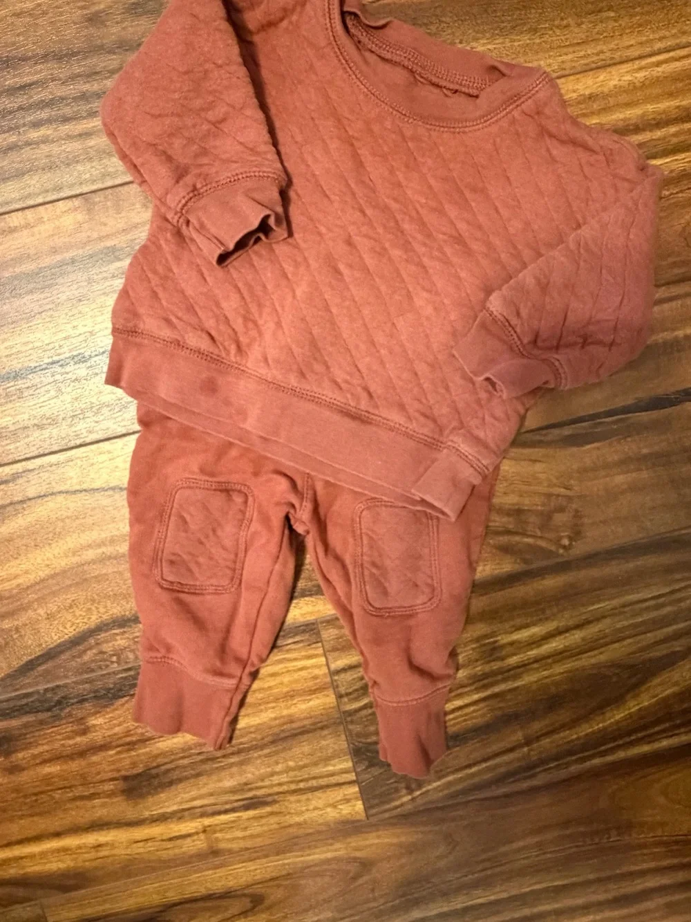 Carter's Rust Quilted Sweatshirt & Jogger Set